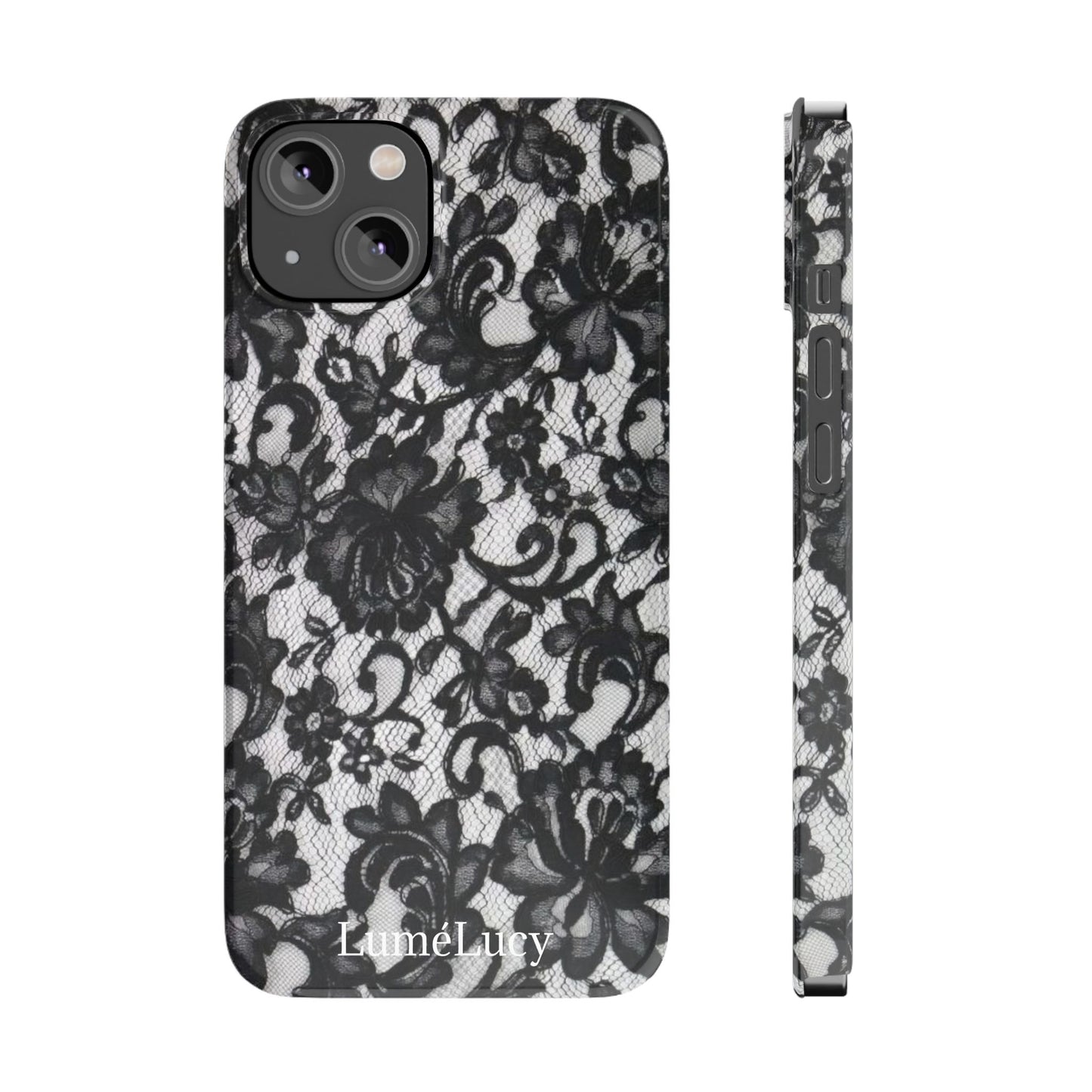 Elegant Floral Lace Slim Phone Cases, Stylish Accessories for Her, Chic Gift for Birthdays, Weddings, Fashionable Tech Gear