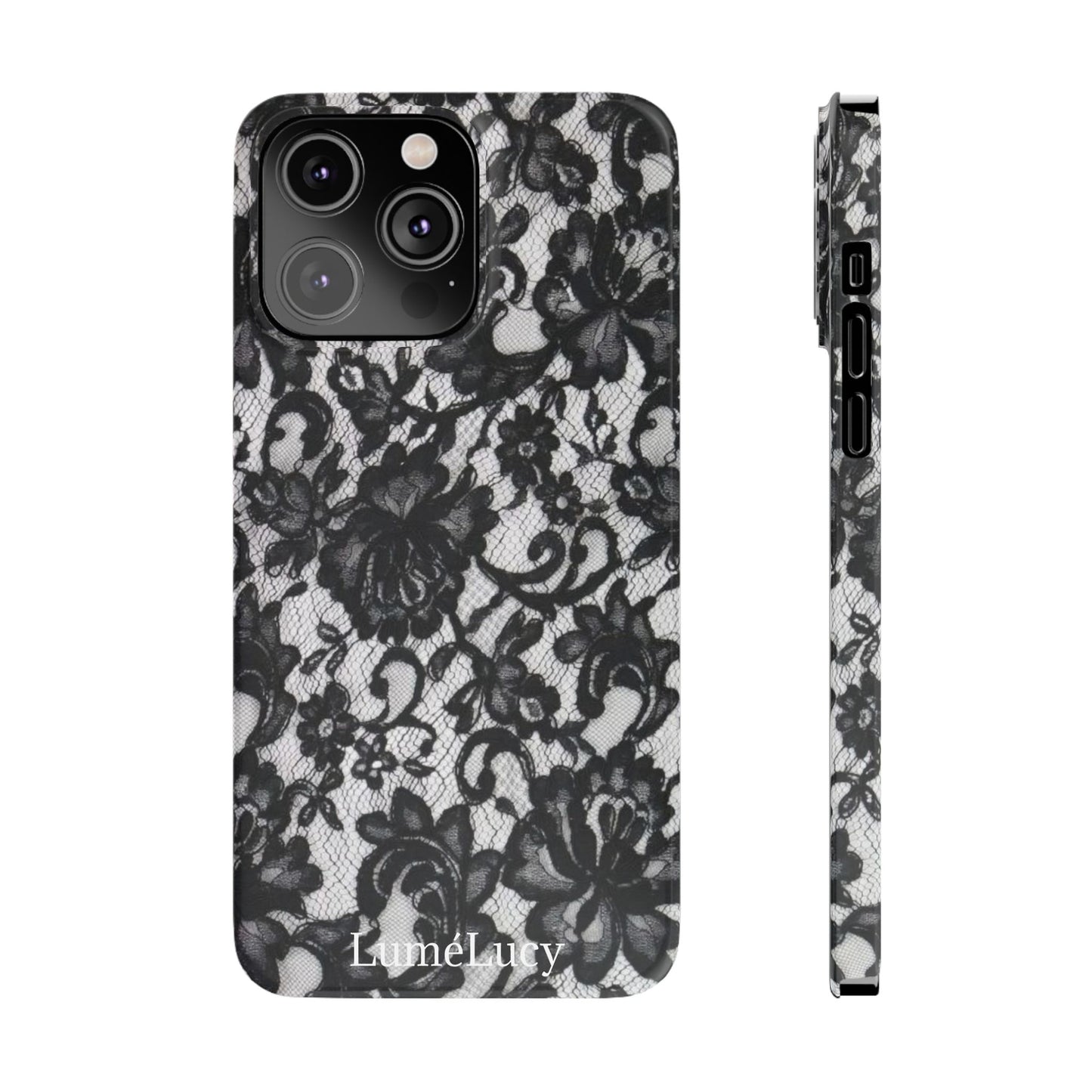 Elegant Floral Lace Slim Phone Cases, Stylish Accessories for Her, Chic Gift for Birthdays, Weddings, Fashionable Tech Gear