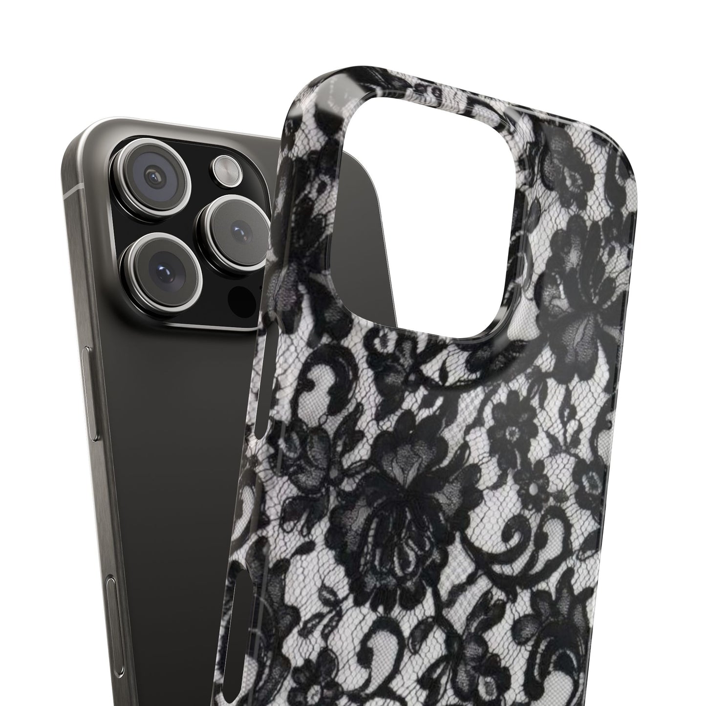 Elegant Floral Lace Slim Phone Cases, Stylish Accessories for Her, Chic Gift for Birthdays, Weddings, Fashionable Tech Gear