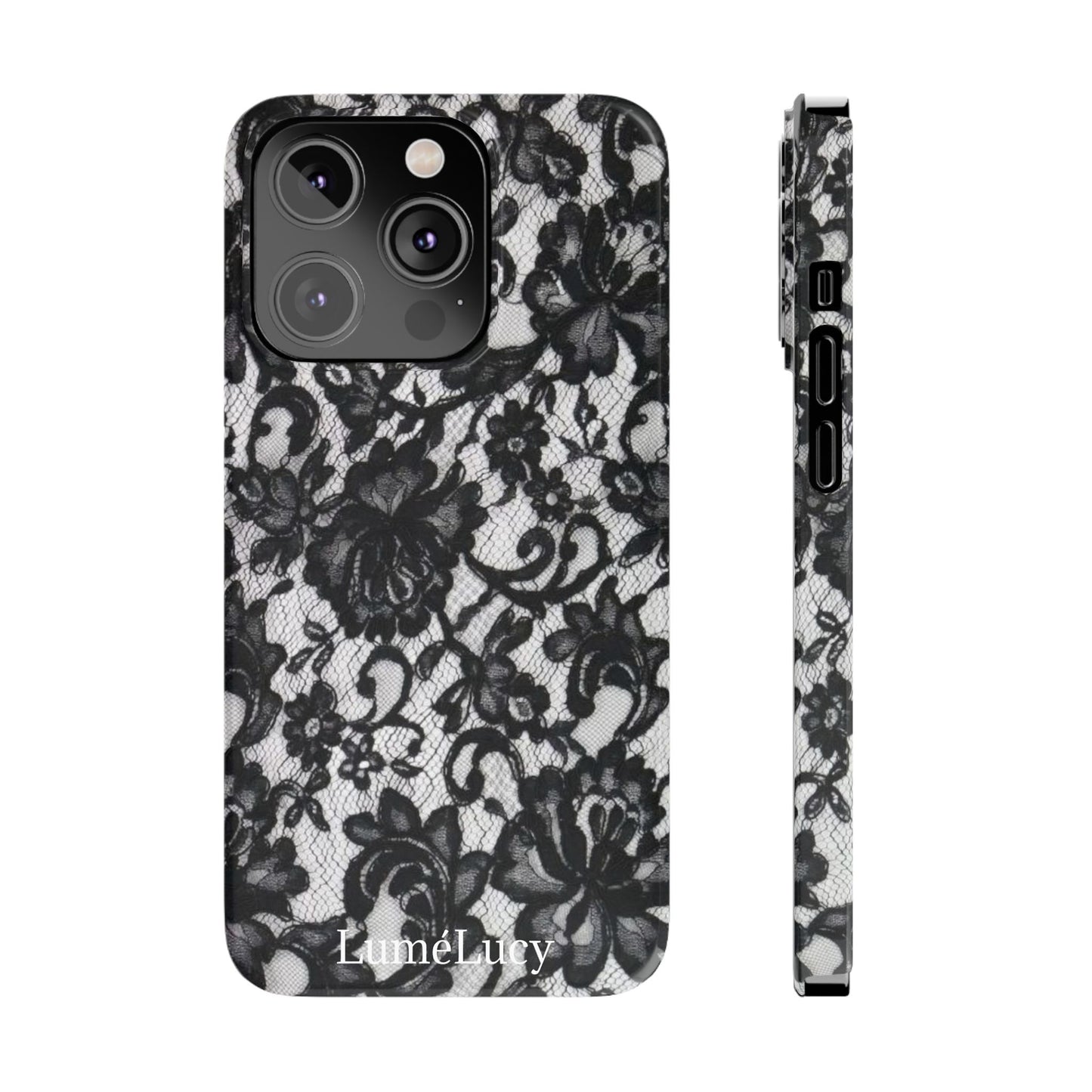 Elegant Floral Lace Slim Phone Cases, Stylish Accessories for Her, Chic Gift for Birthdays, Weddings, Fashionable Tech Gear