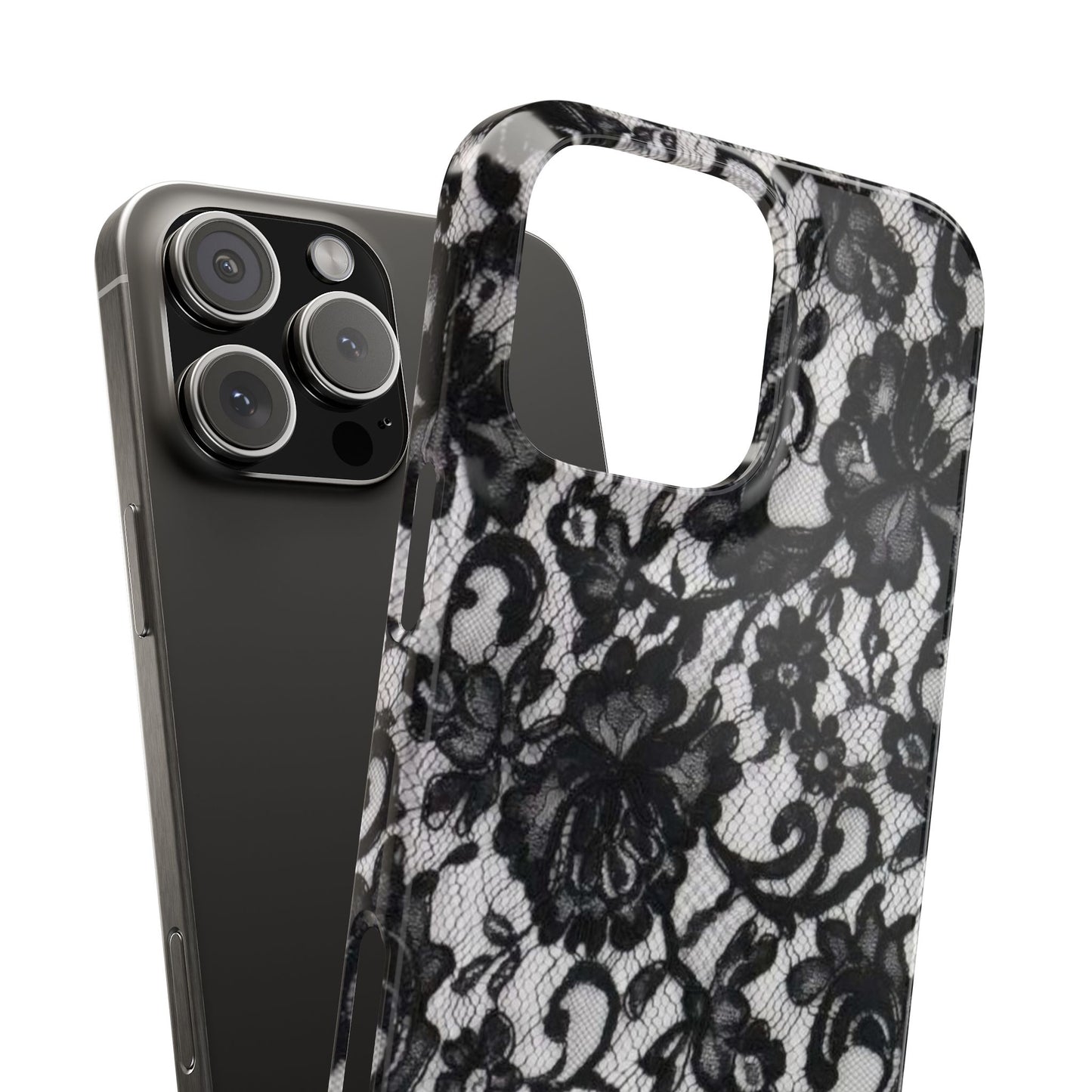 Elegant Floral Lace Slim Phone Cases, Stylish Accessories for Her, Chic Gift for Birthdays, Weddings, Fashionable Tech Gear