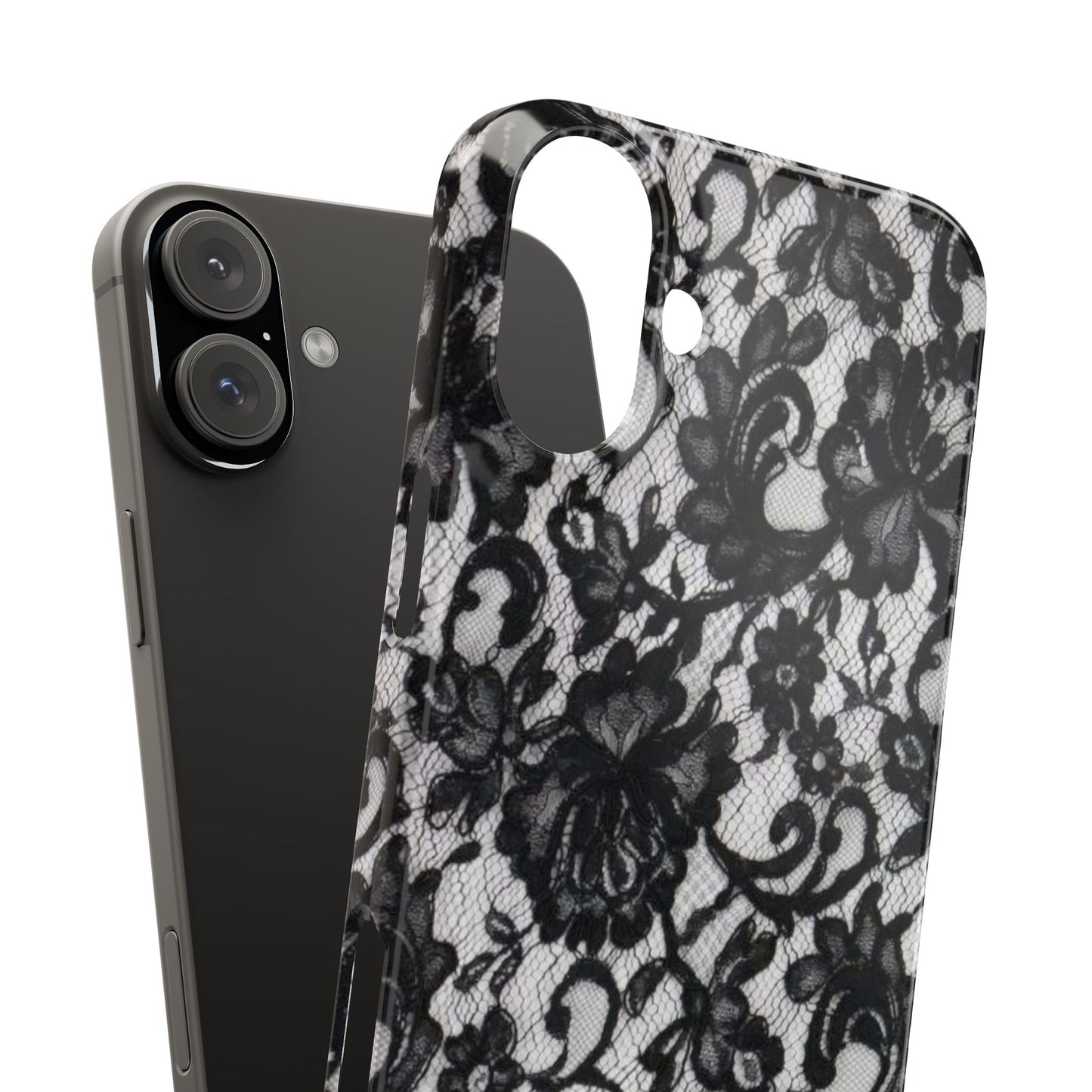 Elegant Floral Lace Slim Phone Cases, Stylish Accessories for Her, Chic Gift for Birthdays, Weddings, Fashionable Tech Gear