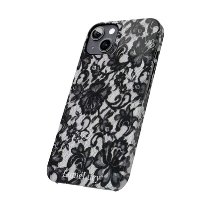 Elegant Floral Lace Slim Phone Cases, Stylish Accessories for Her, Chic Gift for Birthdays, Weddings, Fashionable Tech Gear