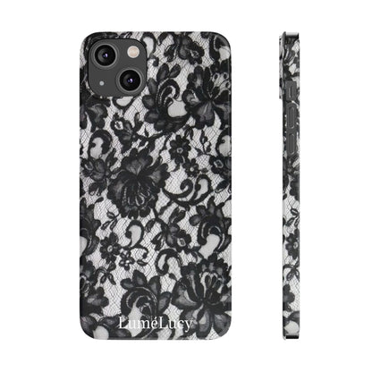 Elegant Floral Lace Slim Phone Cases, Stylish Accessories for Her, Chic Gift for Birthdays, Weddings, Fashionable Tech Gear