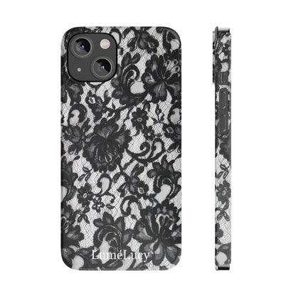 Elegant Floral Lace Slim Phone Cases, Stylish Accessories for Her, Chic Gift for Birthdays, Weddings, Fashionable Tech Gear