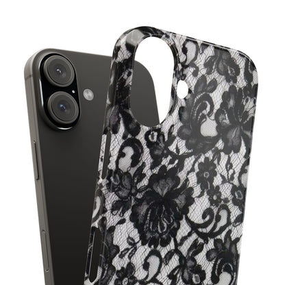 Elegant Floral Lace Slim Phone Cases, Stylish Accessories for Her, Chic Gift for Birthdays, Weddings, Fashionable Tech Gear