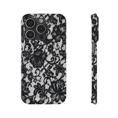 Elegant Floral Lace Slim Phone Cases, Stylish Accessories for Her, Chic Gift for Birthdays, Weddings, Fashionable Tech Gear