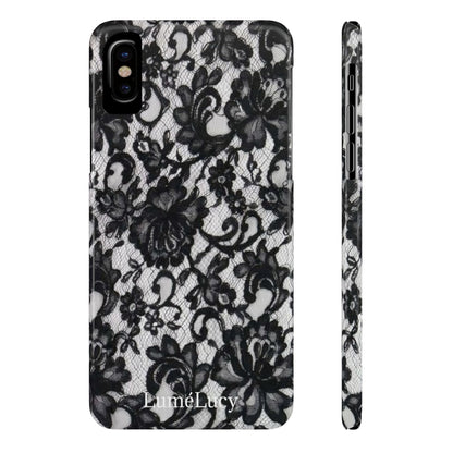 Elegant Floral Lace Slim Phone Cases, Stylish Accessories for Her, Chic Gift for Birthdays, Weddings, Fashionable Tech Gear