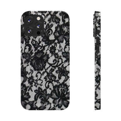 Elegant Floral Lace Slim Phone Cases, Stylish Accessories for Her, Chic Gift for Birthdays, Weddings, Fashionable Tech Gear