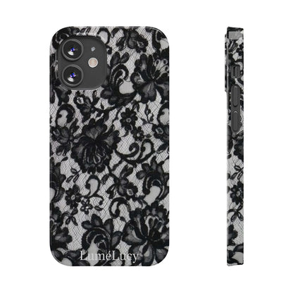 Elegant Floral Lace Slim Phone Cases, Stylish Accessories for Her, Chic Gift for Birthdays, Weddings, Fashionable Tech Gear