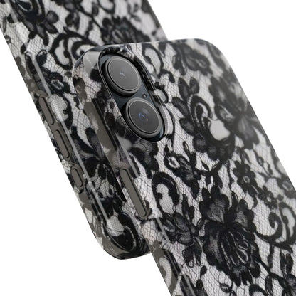 Elegant Floral Lace Slim Phone Cases, Stylish Accessories for Her, Chic Gift for Birthdays, Weddings, Fashionable Tech Gear