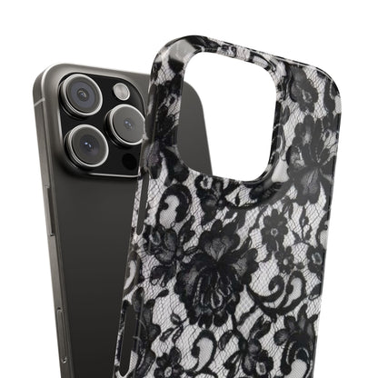 Elegant Floral Lace Slim Phone Cases, Stylish Accessories for Her, Chic Gift for Birthdays, Weddings, Fashionable Tech Gear