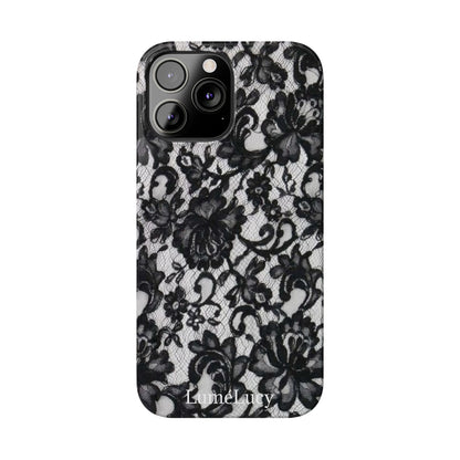 Elegant Floral Lace Slim Phone Cases, Stylish Accessories for Her, Chic Gift for Birthdays, Weddings, Fashionable Tech Gear