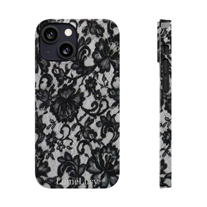 Elegant Floral Lace Slim Phone Cases, Stylish Accessories for Her, Chic Gift for Birthdays, Weddings, Fashionable Tech Gear
