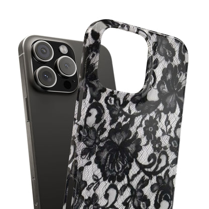 Elegant Floral Lace Slim Phone Cases, Stylish Accessories for Her, Chic Gift for Birthdays, Weddings, Fashionable Tech Gear