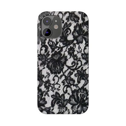 Elegant Floral Lace Slim Phone Cases, Stylish Accessories for Her, Chic Gift for Birthdays, Weddings, Fashionable Tech Gear