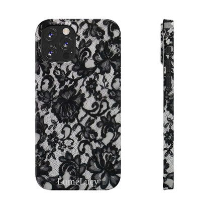 Elegant Floral Lace Slim Phone Cases, Stylish Accessories for Her, Chic Gift for Birthdays, Weddings, Fashionable Tech Gear
